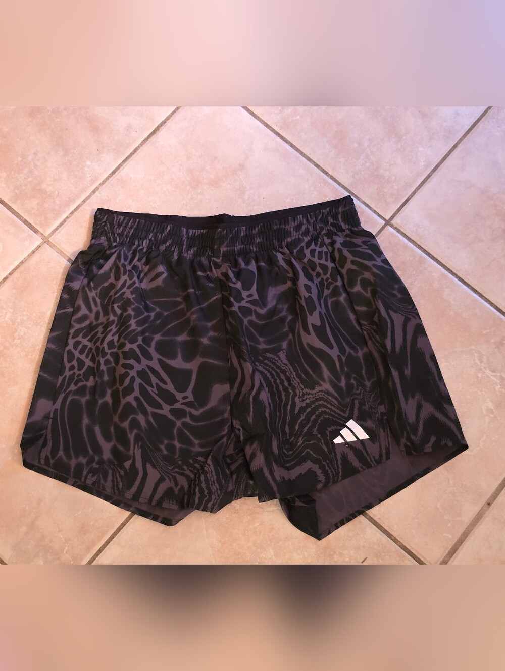 NWT Adidas Black Pattern Athletic Shorts - Large